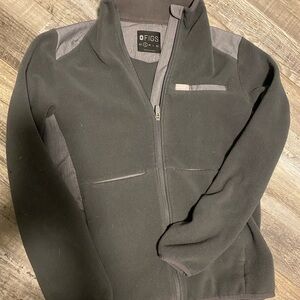 Figs Charcoal On Shift Fleece Jacket Small
